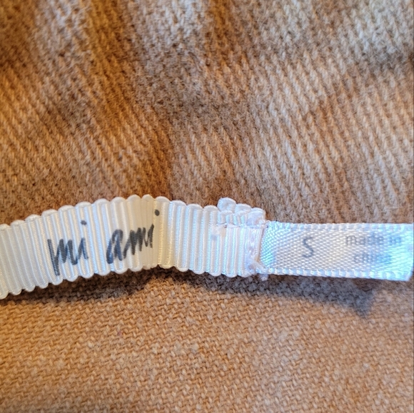 Mi Ami Tan White Floral Embroidery Button Down Mini Skirt - Picture 5 of 9